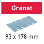 Feuilles abrasives Granat StickFix 93x178mm grain P100 boite de 100Pour peintures et vernis - Festool