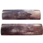 Paire de plaquettes en os de chameau stabilisé coloré Gris rosé 127 x 38 x 6mm