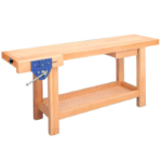 Etabli menuisier avec plateau 1500x500mm épaisseur 75mm hêtre massif avec presse à serrage rapide