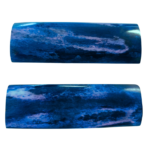 Paire de plaquettes en os de chameau stabilisé coloré Bleu/Rose 122 x 38 x 6mm