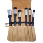 Trousse professionnelle en cuir de 4 ébauchoirs de charpentier