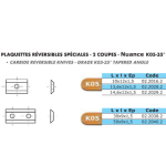 Plaquette réversible spéciale 2 coupes 10x12x1,5 1 trou - Leman