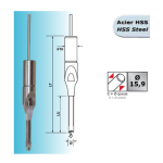 Ensemble mèche à bédane carré de 6mm longueur utile 45mm queue de 15,9
