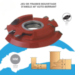 Jeu de 2 fraises bouvetage 45°auto-serrant diamètre 180 x 15/30x50 Z=2+2V=2HM