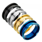 Kit pour bague taille 9 (bois largeur 3mm) 
Finition inox chromée noire