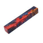 Carrelet hybride résine et loupe d'érable stabilisée 20 x 20 x 130 mm rouge / bleuAttention quantité limitée