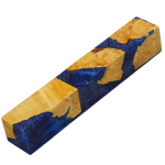 Carrelet hybride résine et bois stabilisé 20 x 20 x 130 mm bleue / jaune