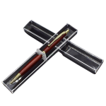 Ecrin plastique transparent carré - 1 stylo