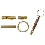 Mécanisme Porte clés avec sifflet doré.