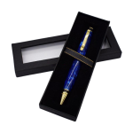 Ecrin cartonné noir couvercle transparent avec ruban pour tous mécanismes stylos