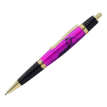 Mécanisme stylo bille à poussoir diamètre 10,5mm modèle Judy - Doré + Chromé Noir