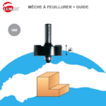 Mèche à feuillurer carbure 2 coupes carbure avec guide à bille Diamètre 35 LU13 queue de 8mm.Isocèle