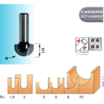 Mèche à gorge carbure LemanDiamètre 16 queue 6 LU 10 rayon de 8