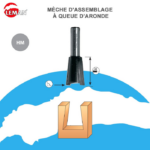 Mèche à queue d'aronde LemanDiamètre 19 LU 22queue de 8