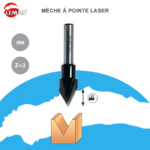 Mèche à écrire à 60° HSS 3 coupes queue de 6mmIsocèle