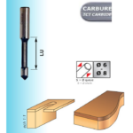 Mèche pour oculus HM ø 6 mm LU 20 mm queue de 8 mm