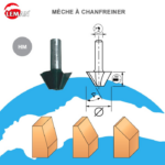 Mèche d'affleureuse à chanfreiner IsocèleDiamètre 24 LU9 45° queue de 8