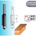 Mèche d'affleureuse droite IsocèleDiamètre 12,7 LU25 queue de 6 avec guide à bille
