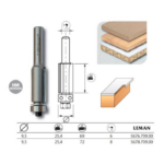 Mèche d'affleureuse droite en carbure micrograin D.9.5  L.u. 25.4 / Lt. 69 queue de 6.