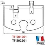 Jeu de 2 contre-fers profilés hauteur 50mm