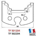 Jeu de 2 contre-fers profilés hauteur 50mm