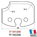 Jeu de 2 contre-fers profilés hauteur 50mm