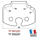 Jeu de 2 contre-fers profilés hauteur 50mm