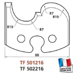Jeu de 2 contre-fers profilés hauteur 50mm