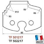 Jeu de 2 contre-fers profilés hauteur 50mm