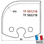 Jeu de 2 contre-fers profilés hauteur 50mm