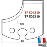 Jeu de 2 contre-fers profilés hauteur 50mm