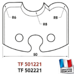 Jeu de 2 contre-fers profilés hauteur 50mm