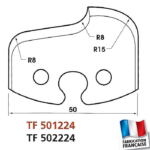 Jeu de 2 contre-fers profilés hauteur 50mm