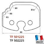 Jeu de 2 contre-fers profilés hauteur 50mm