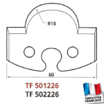 Jeu de 2 contre-fers profilés hauteur 50mm