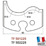 Jeu de 2 fers profilés hauteur 50mm