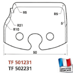Jeu de 2 fers profilés hauteur 50mm