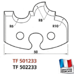 Jeu de 2 fers profilés hauteur 50mm