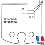 Jeu de 2 fers profilés hauteur 50mm