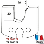 Jeu de 2 fers profilés hauteur 50mm