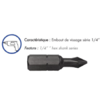 Sachet 100 embouts PZ1 
série 1/4 - 25 mm