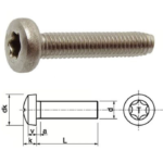 Vis métaux inox A2 tête cylindrique bombée Torx M 2x10 TX6 en sachet de 25