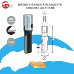 Mèche à rainer à plaquette queue taraudée M10 type Scheer Ø 10 LU 20 LT58 Leman