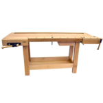 Etabli ébéniste avec plateau 2000x500mm avec presse horizontaleépaisseur 75mm hêtre massif