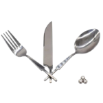 Kit couverts cuillère, couteau et fourchette en inox