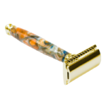 Mécanisme rasoir traditionnel doré.