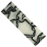 Plaquette acrylique blanc filet noir 120 x 40 x 3 mm