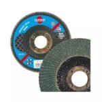 Disque à lamelles zirconium bombé pour inox Ø 115 x 22,23 mm grain 120 Leman