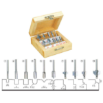 Jeu de fraises à profiler HSS pour bois – 10 pièces – Proxxon