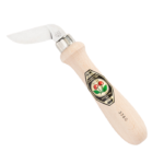 Couteau de sculpteur courbé de coté avec tranchant courbé.